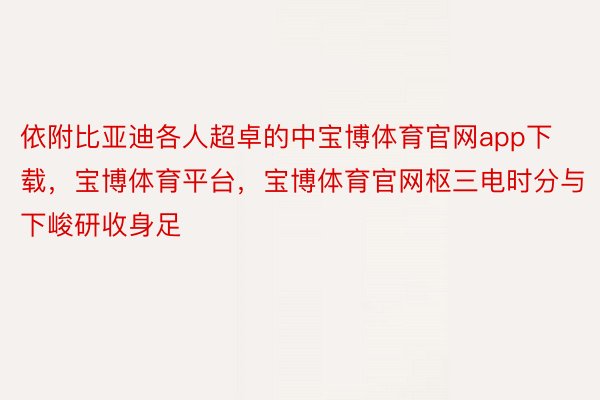 依附比亚迪各人超卓的中宝博体育官网app下载，宝博体育平台，宝博体育官网枢三电时分与下峻研收身足